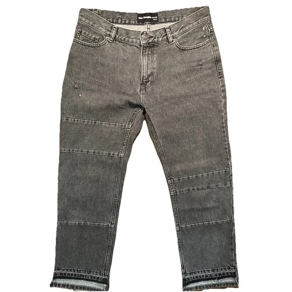 The Kooples Womens Nelly Baggy Patchwork Denim Jeans Washed Black size 26 - Picture 1 of 11